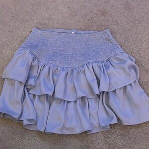 Elegant Blue Ruffled Skirt